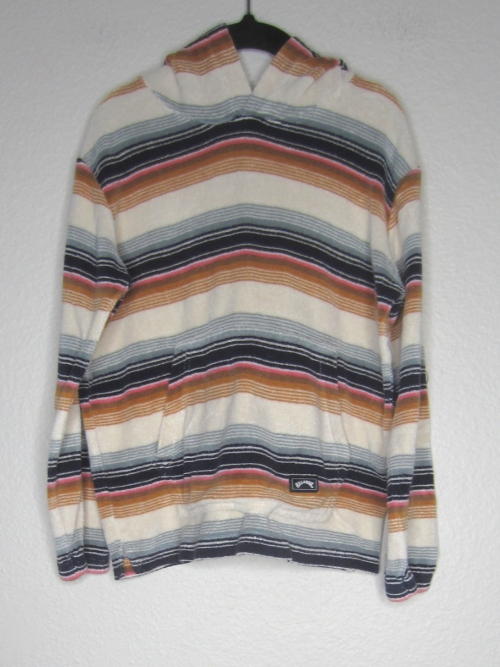 BILLABONG Striped Flecker Sancho Cotton Terry Cloth Hoodie - Large (6)